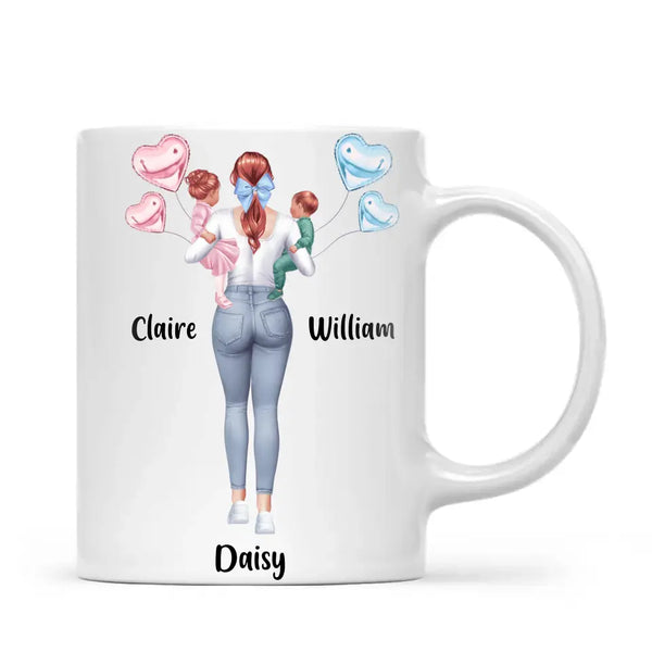 Personalised Mum & Baby Mug - Custom Mother & Kids Cup - Create Your Own Family Design - 11oz Ceramic - NZ Made