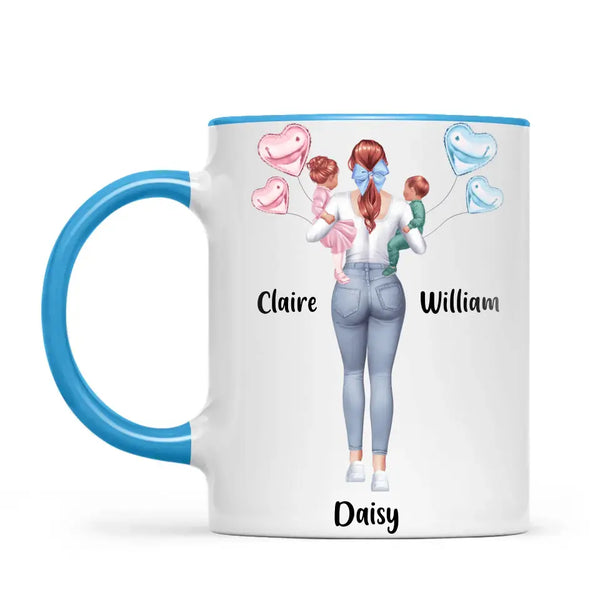 Personalised Mum & Baby Mug - Custom Mother & Kids Cup - Create Your Own Family Design - 11oz Ceramic - NZ Made