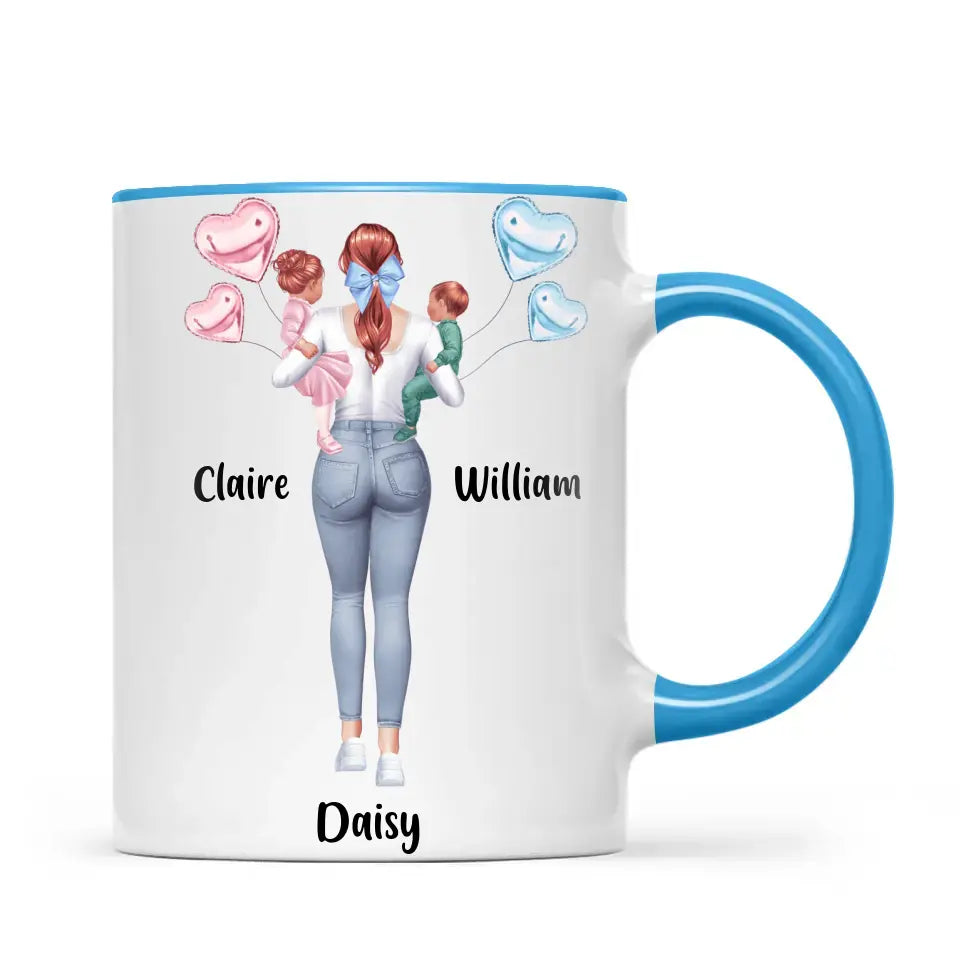 Personalised Mum & Baby Mug - Custom Mother & Kids Cup - Create Your Own Family Design - 11oz Ceramic - NZ Made