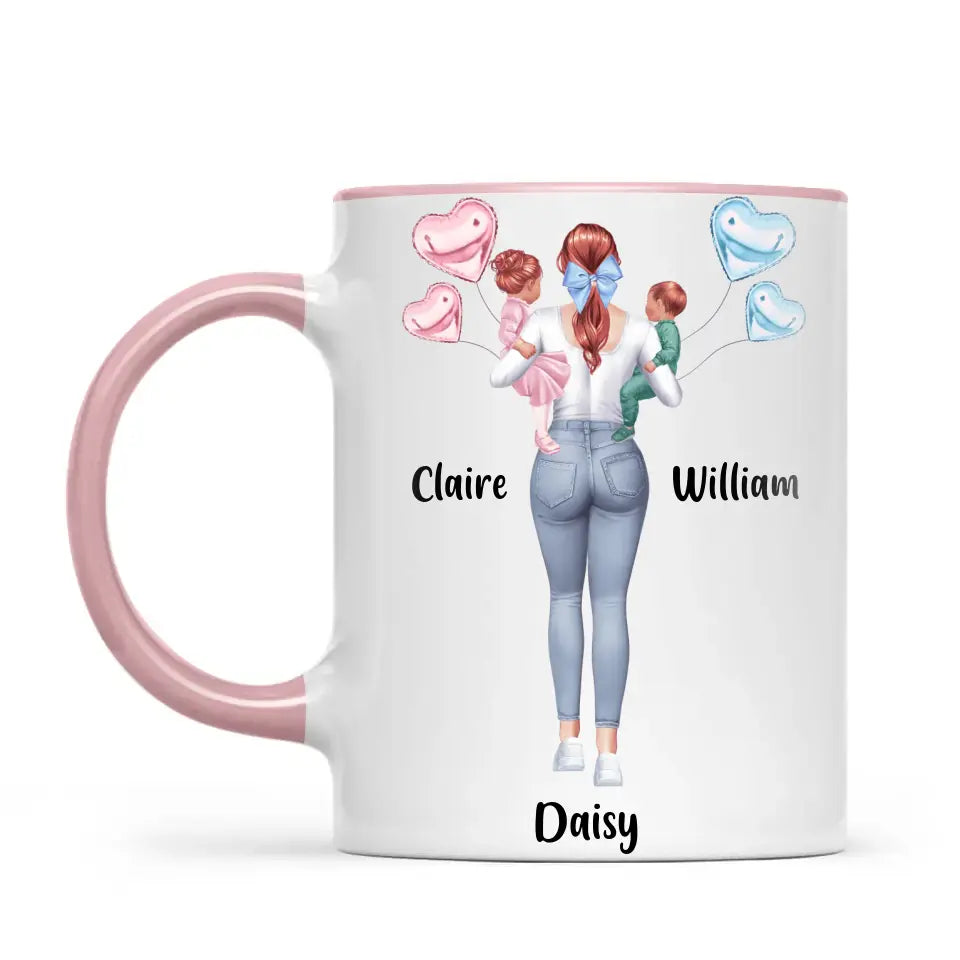 Personalised Mum & Baby Mug - Custom Mother & Kids Cup - Create Your Own Family Design - 11oz Ceramic - NZ Made