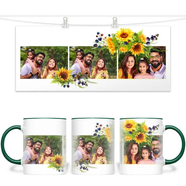 Floral Photo Collage Personalized Mug