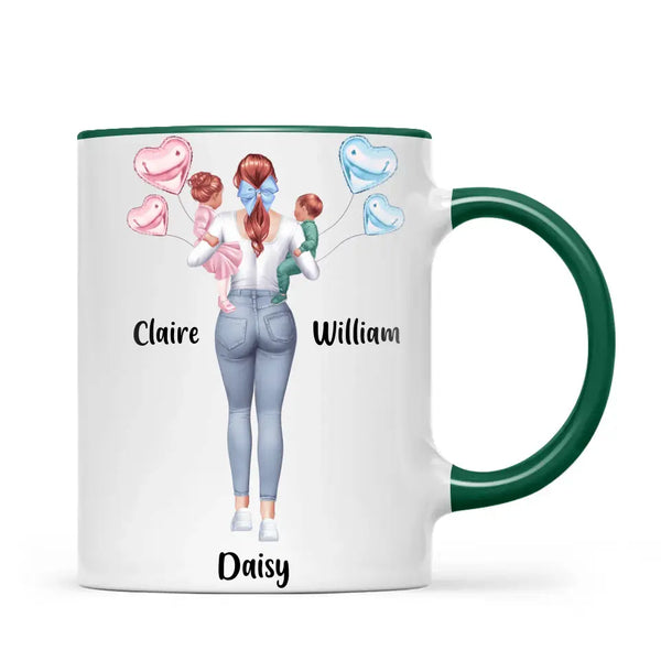 Personalised Mum & Baby Mug - Custom Mother & Kids Cup - Create Your Own Family Design - 11oz Ceramic - NZ Made