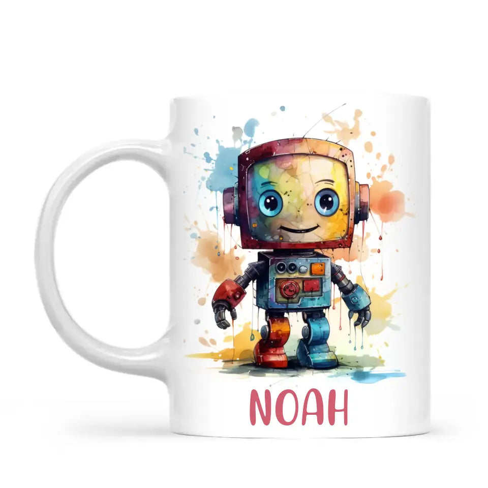 Splash Spectrum Robot - Personalised Kids Mug