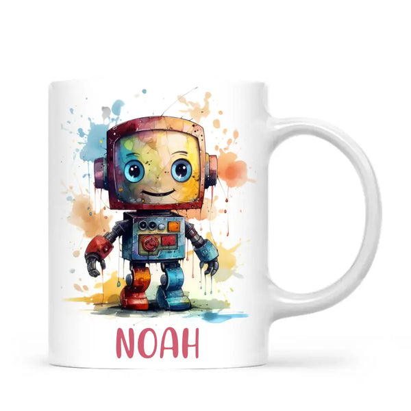 Splash Spectrum Robot - Personalised Kids Mug