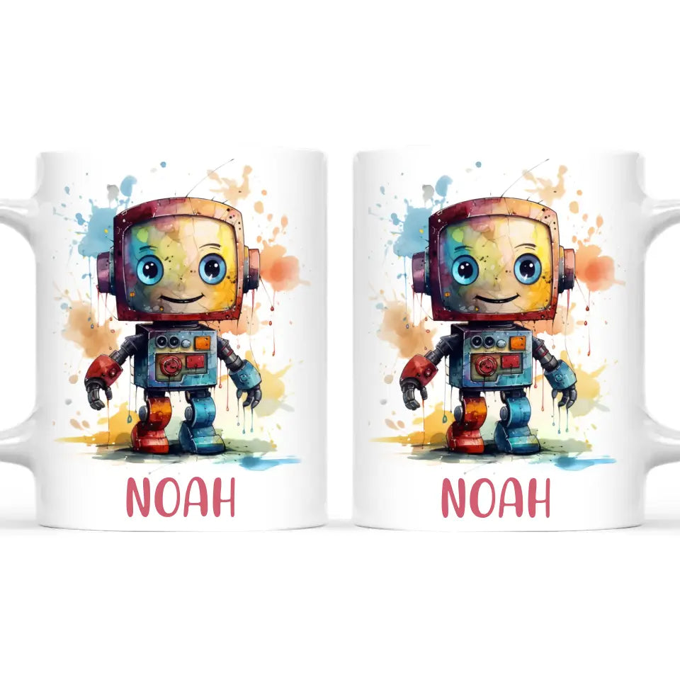 Splash Spectrum Robot - Personalised Kids Mug