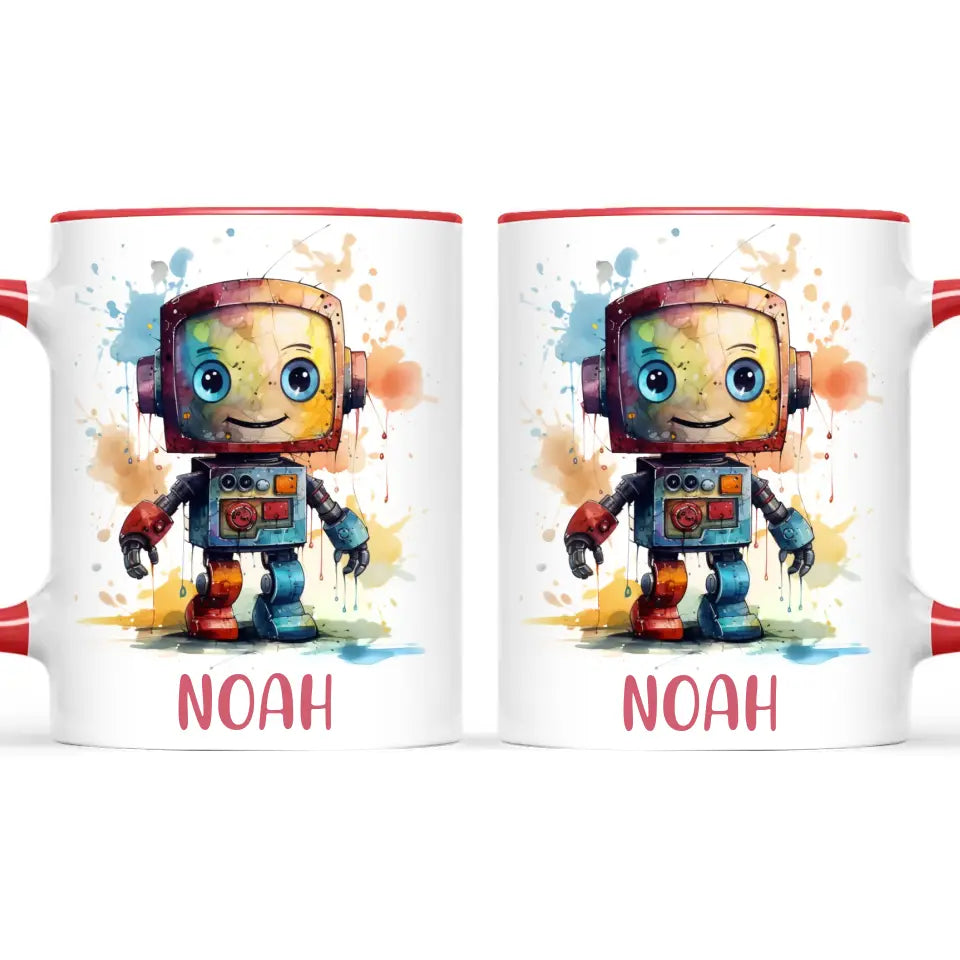 Splash Spectrum Robot - Personalised Kids Mug