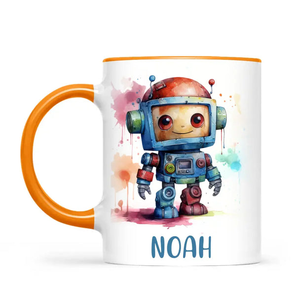 Rainbow Robot Rumble - Personalised Kids Mug