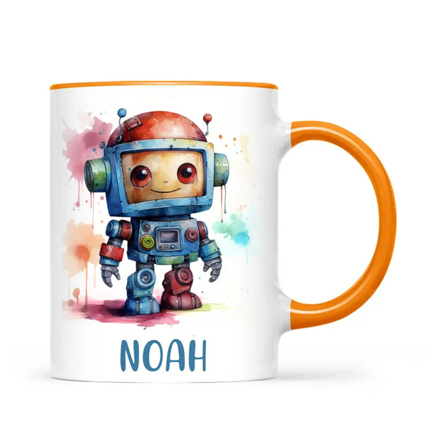 Rainbow Robot Rumble - Personalised Kids Mug