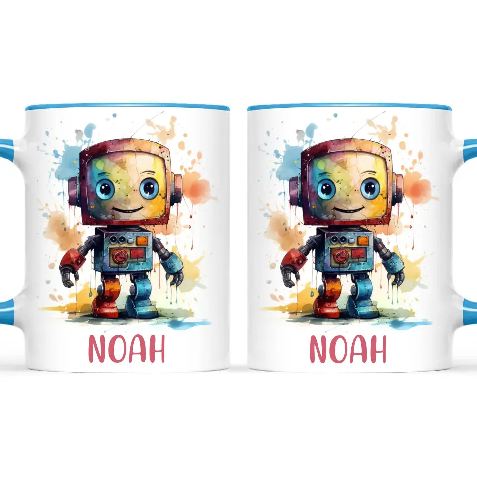 Splash Spectrum Robot - Personalised Kids Mug