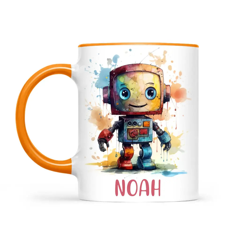 Splash Spectrum Robot - Personalised Kids Mug