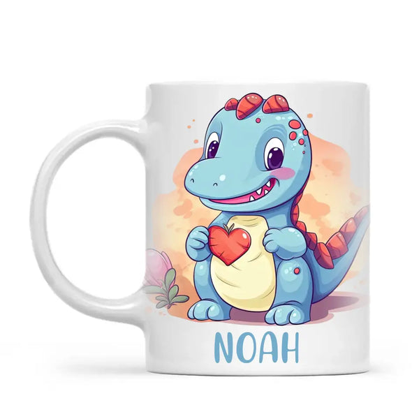 Cuddly Blue Dino - Personalised Kids Mug