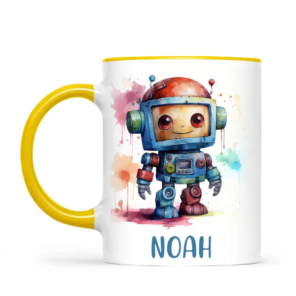 Rainbow Robot Rumble - Personalised Kids Mug