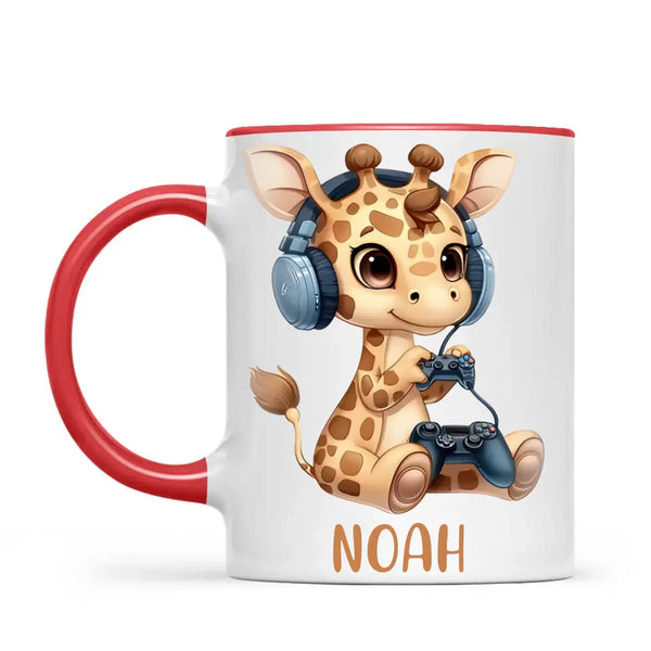 Playful Giraffe Gamer - Personalised Kids Mug