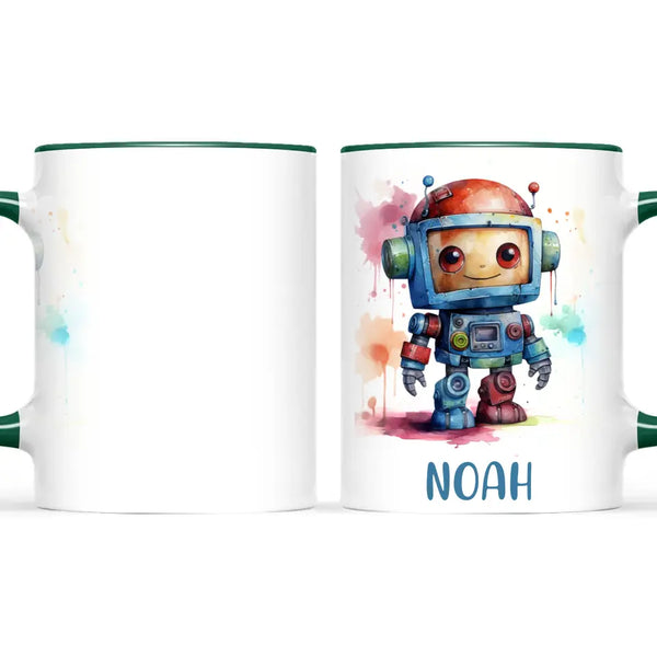 Rainbow Robot Rumble - Personalised Kids Mug