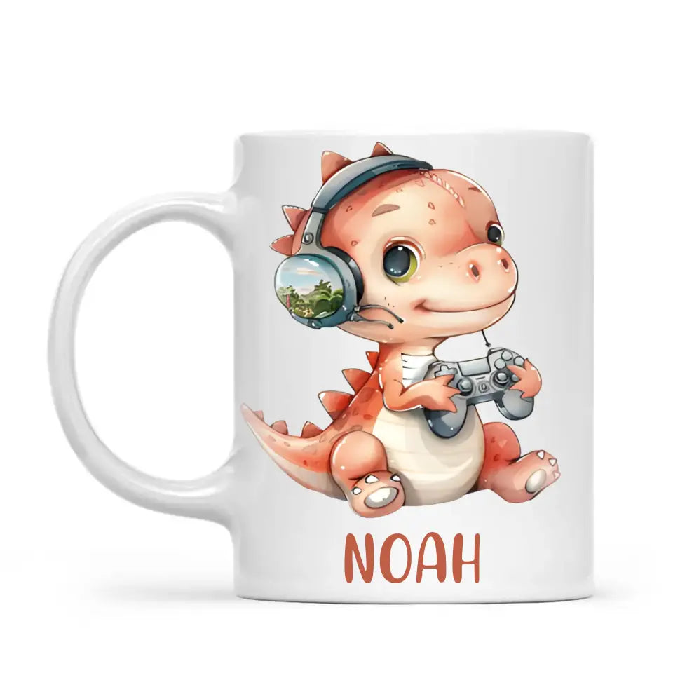 DinoByte Gamer - Personalised Kids Mug