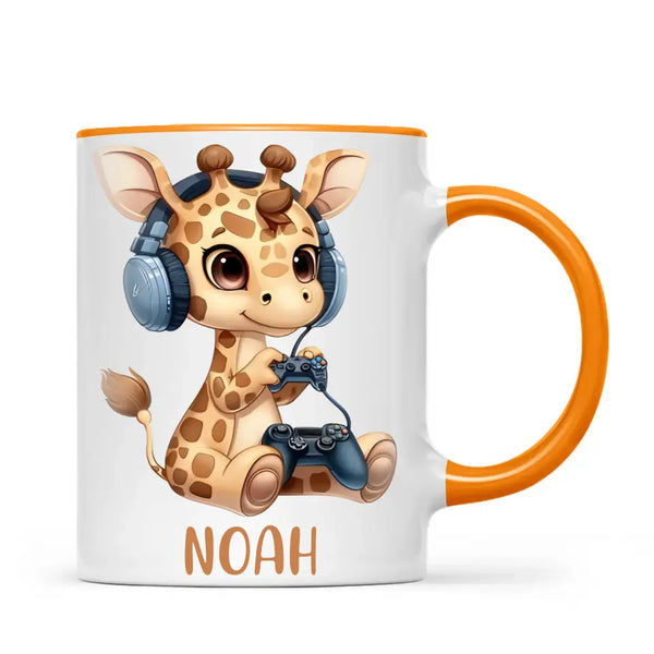 Playful Giraffe Gamer - Personalised Kids Mug