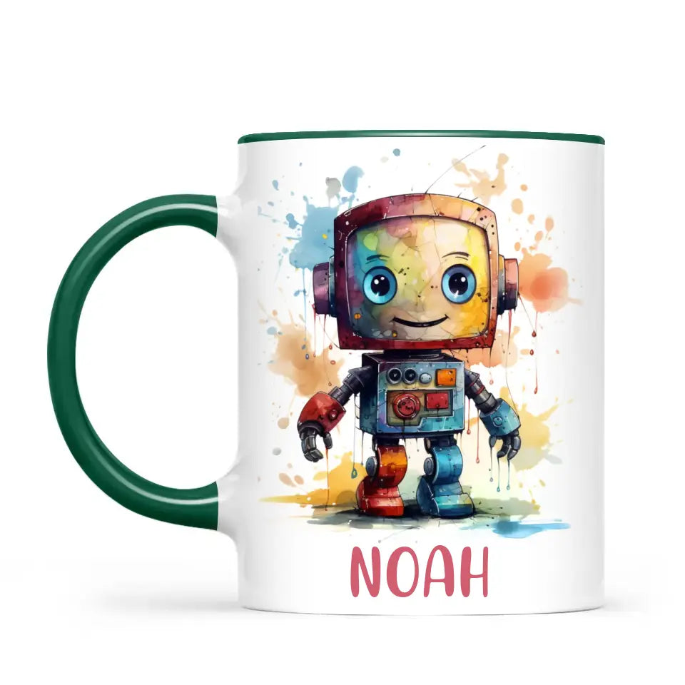 Splash Spectrum Robot - Personalised Kids Mug