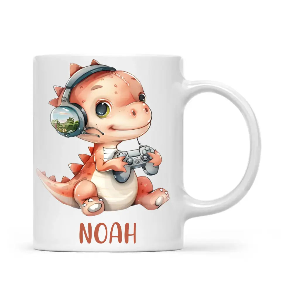 DinoByte Gamer - Personalised Kids Mug