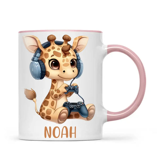 Playful Giraffe Gamer - Personalised Kids Mug