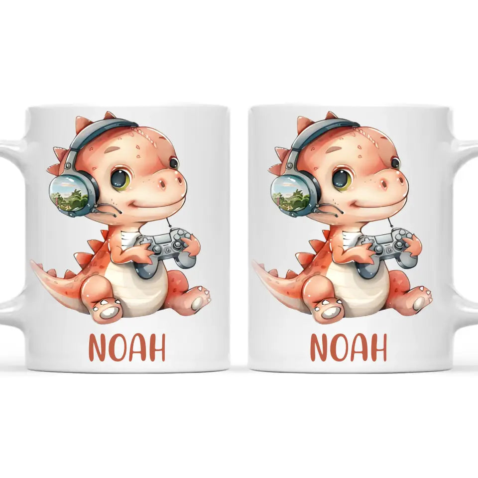 DinoByte Gamer - Personalised Kids Mug