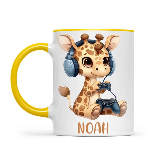 Playful Giraffe Gamer - Personalised Kids Mug