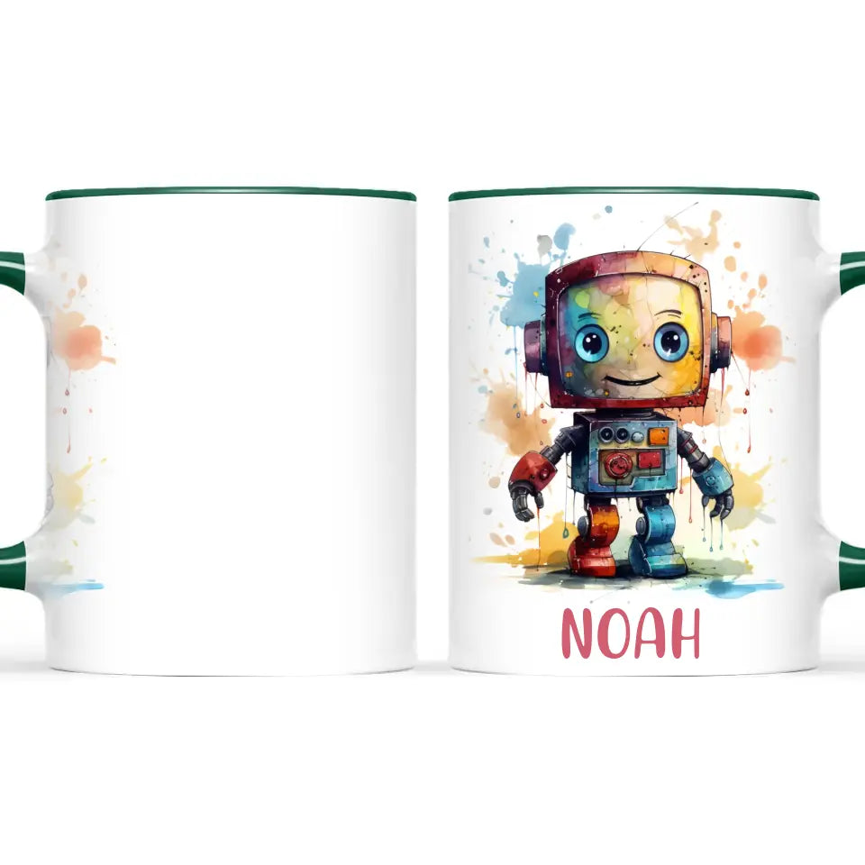 Splash Spectrum Robot - Personalised Kids Mug