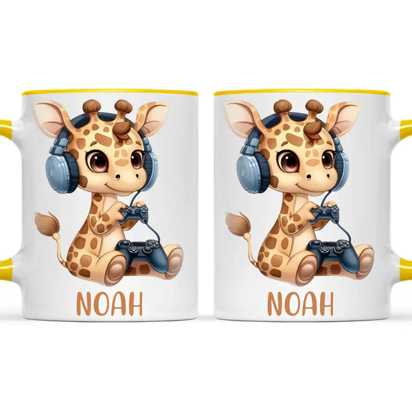 Playful Giraffe Gamer - Personalised Kids Mug