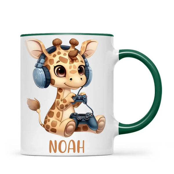 Playful Giraffe Gamer - Personalised Kids Mug