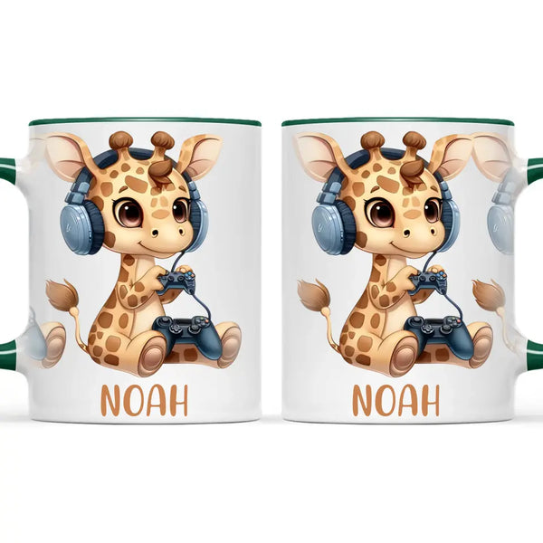 Playful Giraffe Gamer - Personalised Kids Mug