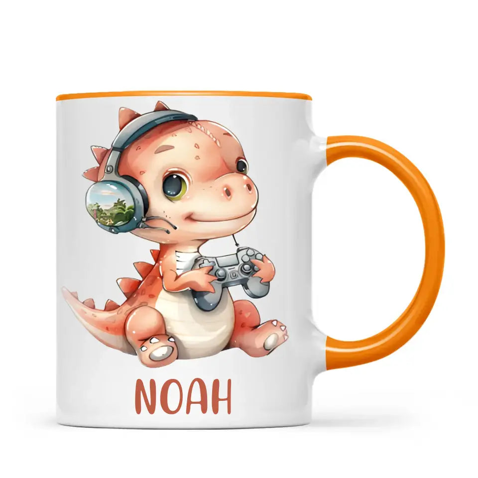 DinoByte Gamer - Personalised Kids Mug