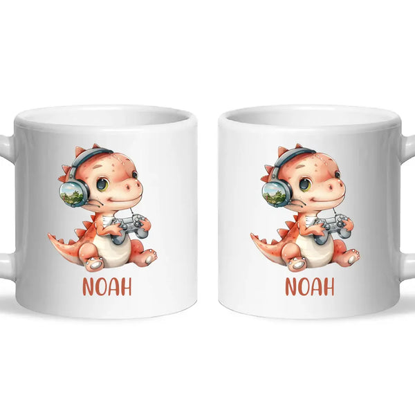 DinoByte Gamer - Personalised Kids Mug