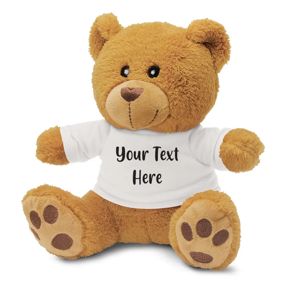 Personalised Brown Teddy Bear With Customizable T-shirt