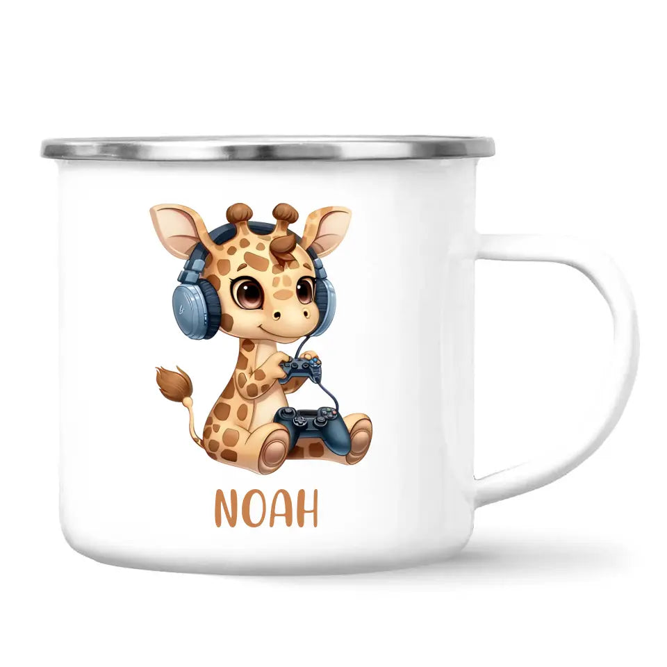 Playful Giraffe Gamer - Personalised Kids Mug