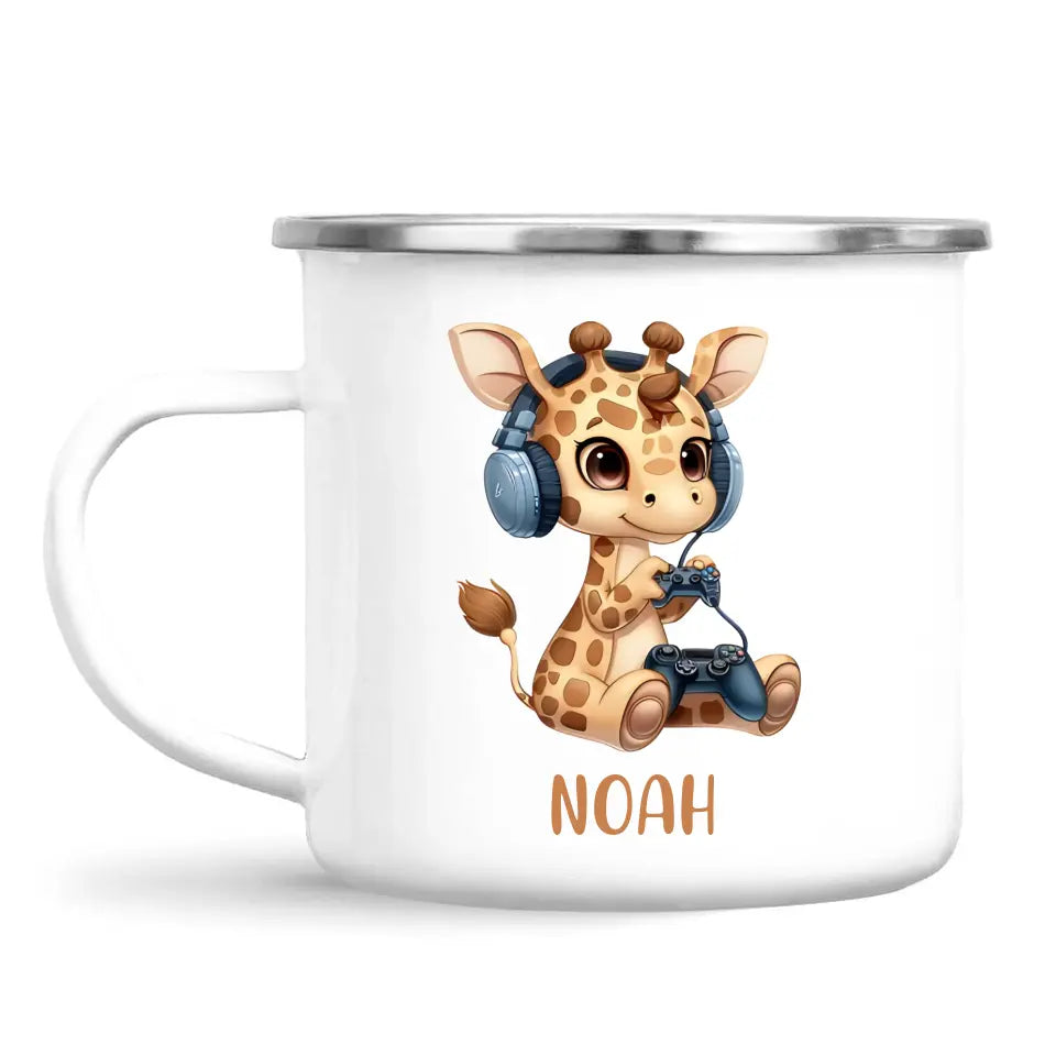 Playful Giraffe Gamer - Personalised Kids Mug