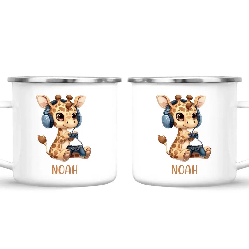 Playful Giraffe Gamer - Personalised Kids Mug