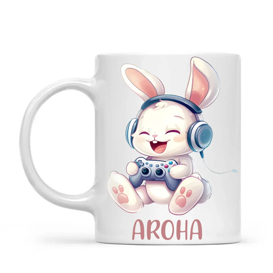 Bunny Joy Gamer - Personalised Kids Mug