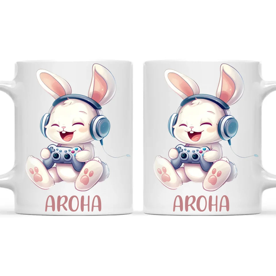 Bunny Joy Gamer - Personalised Kids Mug