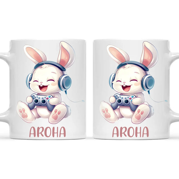 Bunny Joy Gamer - Personalised Kids Mug