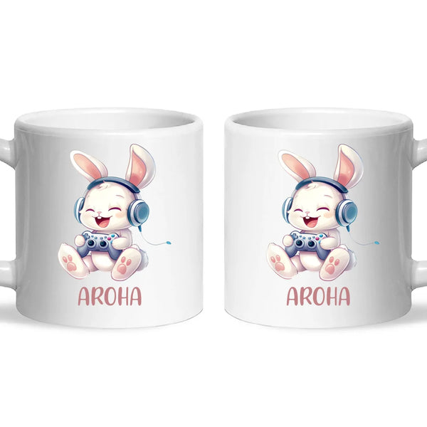 Bunny Joy Gamer - Personalised Kids Mug