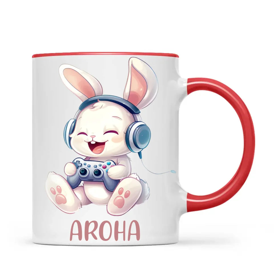 Bunny Joy Gamer - Personalised Kids Mug