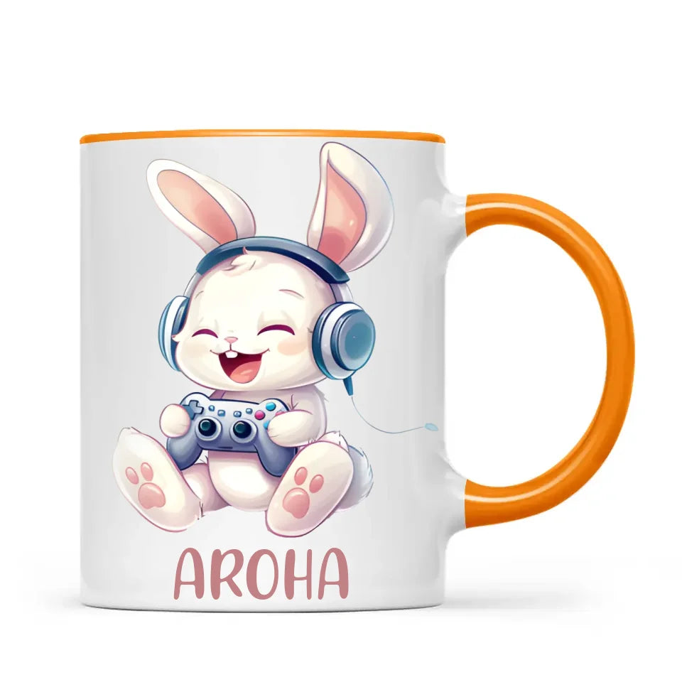 Bunny Joy Gamer - Personalised Kids Mug