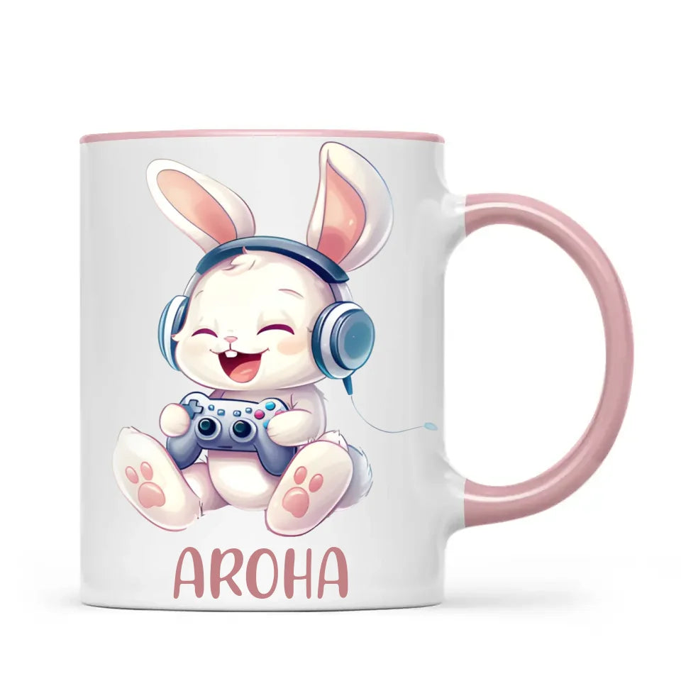 Bunny Joy Gamer - Personalised Kids Mug