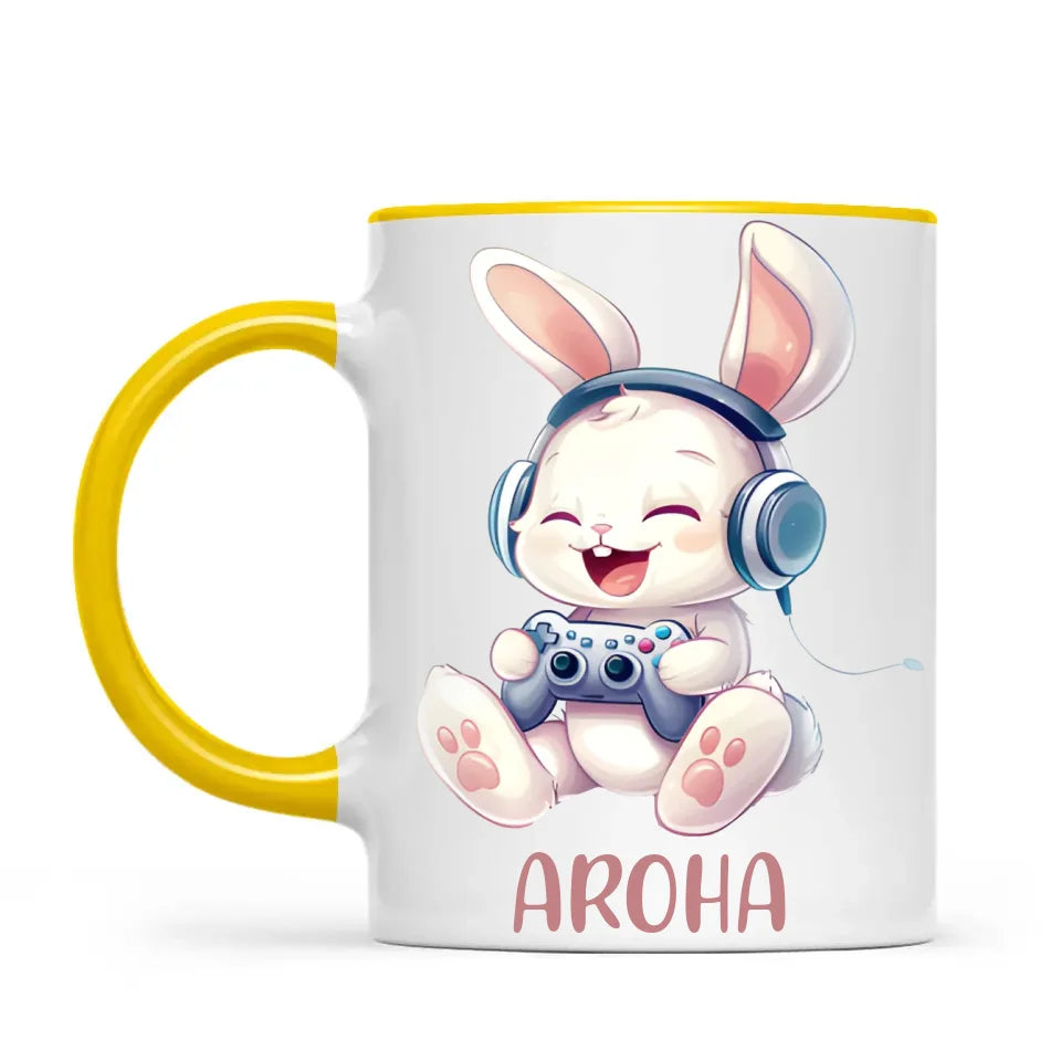 Bunny Joy Gamer - Personalised Kids Mug