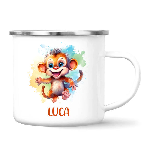 Personalised Monkey Kids Cup - Custom Name 11oz, 6oz, or Enamel - Cute Jungle Animal Mug for Boys & Girls - New Zealand Made