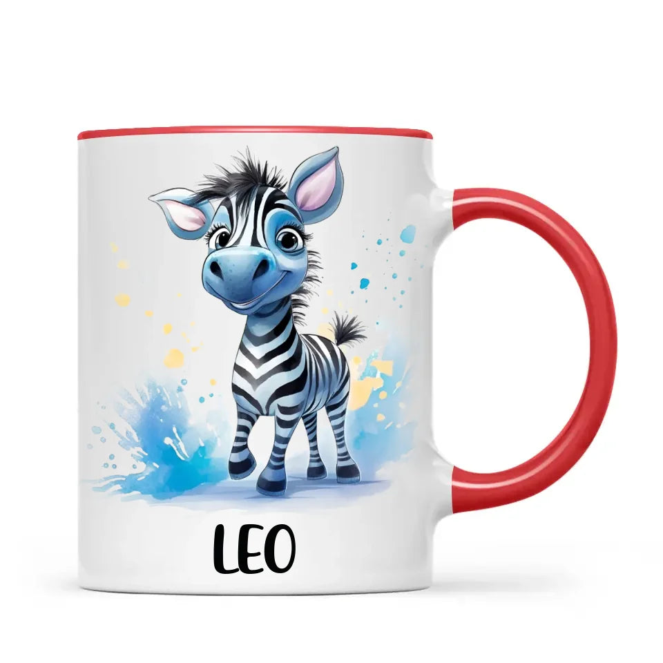 Personalised Zebra Kids Cup with Custom Name – Cute Animal Mug for Boys & Girls – 11oz, 6oz & Enamel Options – Personalised Gift for Birthday, Christmas & Special Occasions