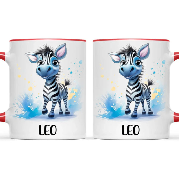 Personalised Zebra Kids Cup with Custom Name – Cute Animal Mug for Boys & Girls – 11oz, 6oz & Enamel Options – Personalised Gift for Birthday, Christmas & Special Occasions