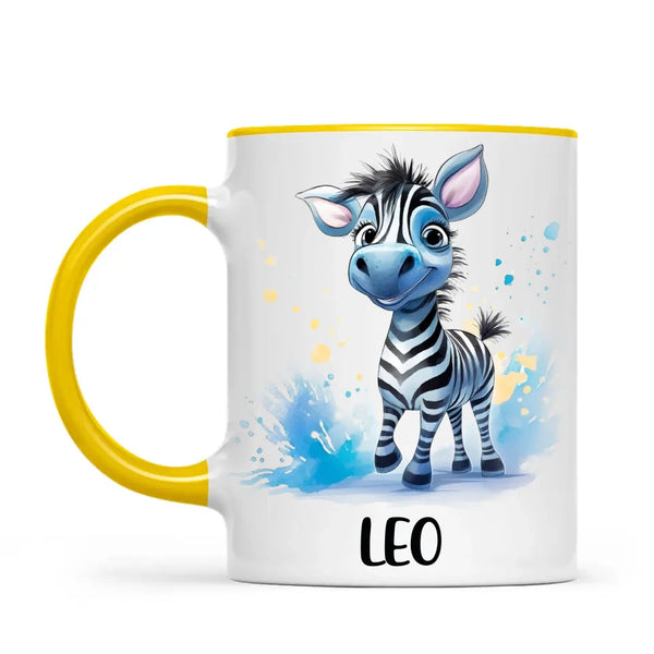 Personalised Zebra Kids Cup with Custom Name – Cute Animal Mug for Boys & Girls – 11oz, 6oz & Enamel Options – Personalised Gift for Birthday, Christmas & Special Occasions