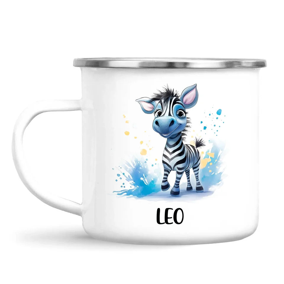 Personalised Zebra Kids Cup with Custom Name – Cute Animal Mug for Boys & Girls – 11oz, 6oz & Enamel Options – Personalised Gift for Birthday, Christmas & Special Occasions