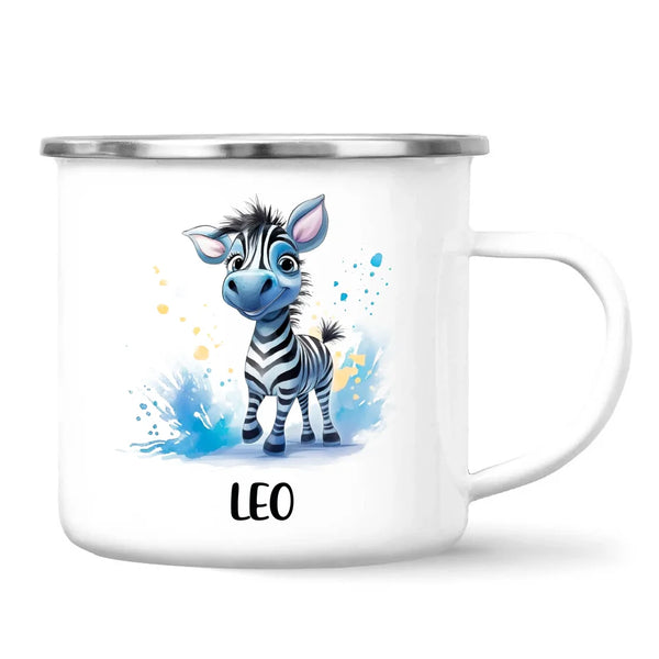 Personalised Zebra Kids Cup with Custom Name – Cute Animal Mug for Boys & Girls – 11oz, 6oz & Enamel Options – Personalised Gift for Birthday, Christmas & Special Occasions