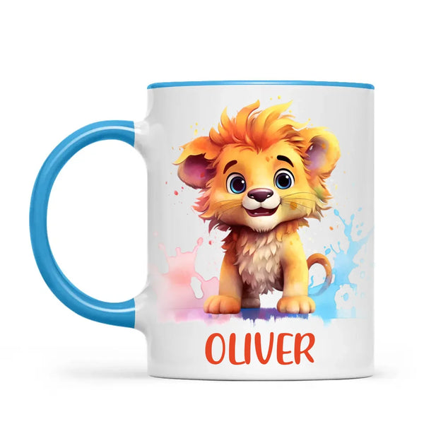 Personalised Lion Kids Cup - Custom Name 11oz, 6oz, or Enamel - Cute Jungle Animal Mug for Boys & Girls - New Zealand Made